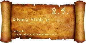 Udvary Virág névjegykártya